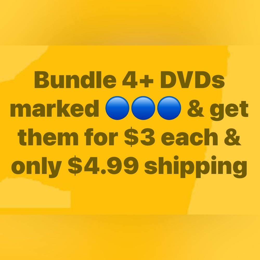 🔵🔵🔵 marked DVDs, Bundle 4+ & they will only be $3 each + $4.99 shipping - Read